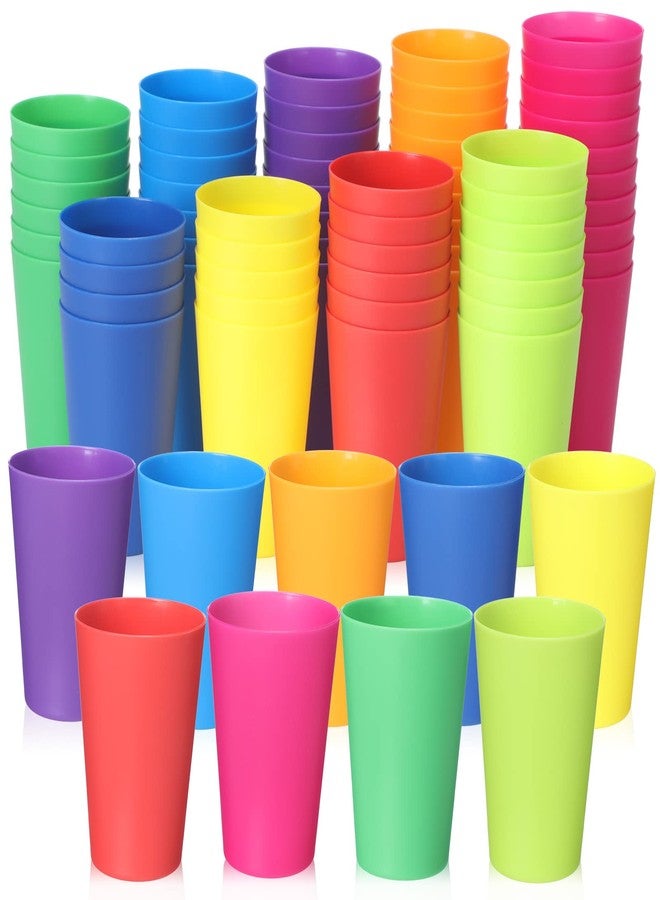 Yahenda 200 Pack 5.5 oz Plastic Cups Reusable Drinking Cups for Children Colorful Plastic Small Stackable Toddler Unbreakable for Baby Adults Christmas Fiesta Restaurant - Image 1